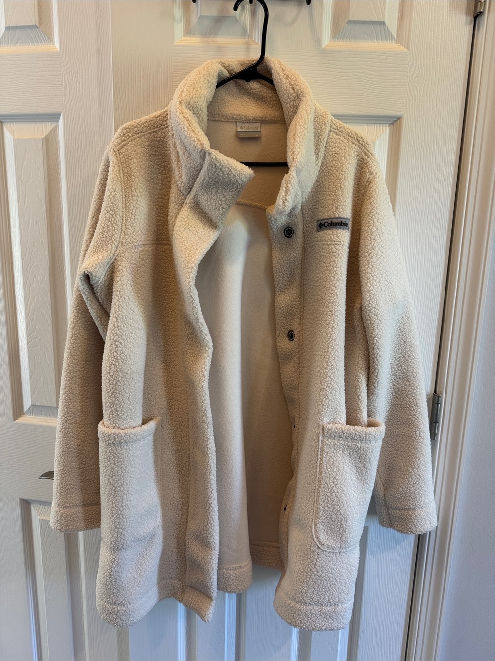 Columbia Cream Sherpa Button-Front Jacket